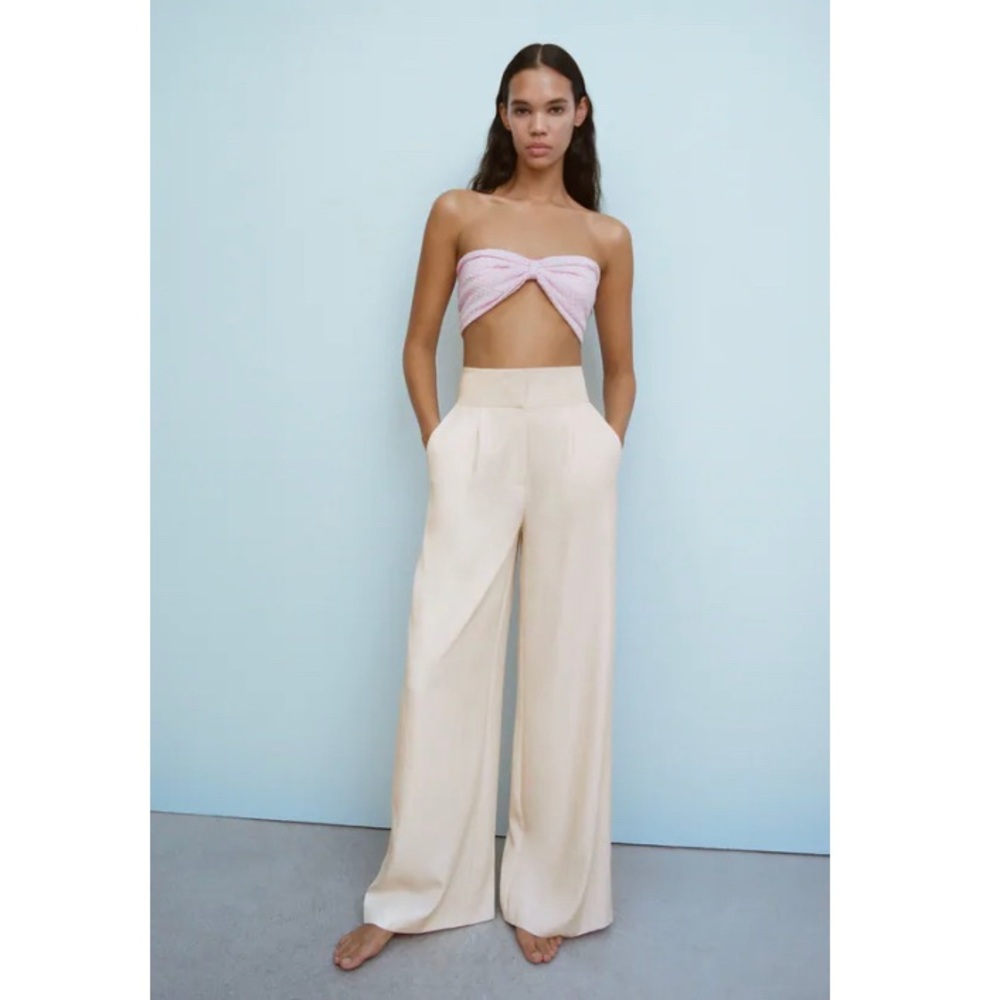 Zara Full Length Pants in Stone